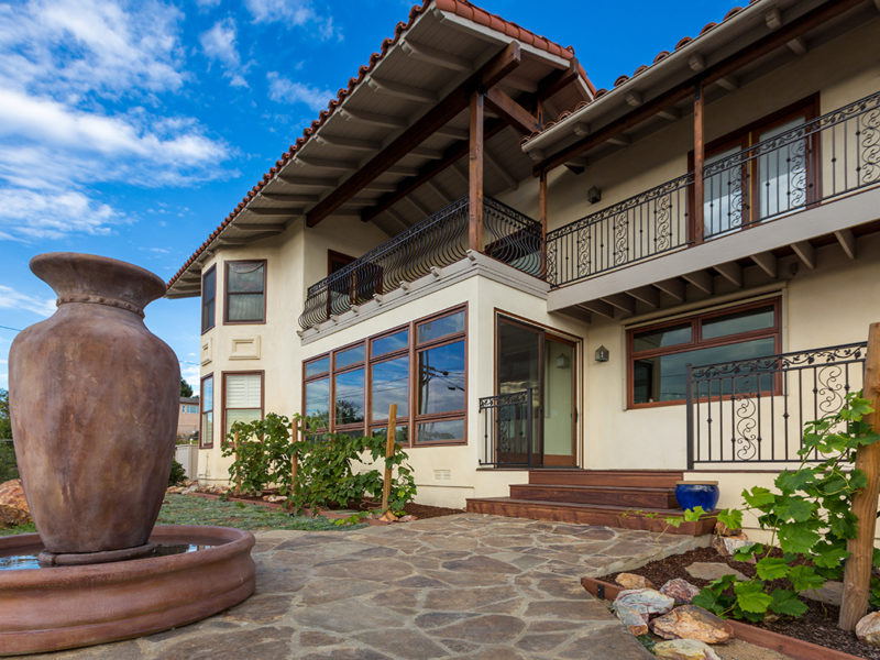 Courtyard entry of the Mediterranean Soul custom home by Fassino Construction